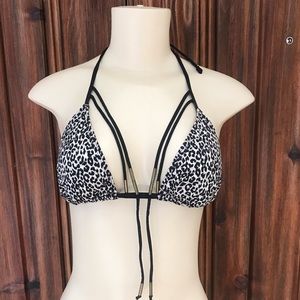 TOPSHOP Leopard Cheetah String Bikini Top